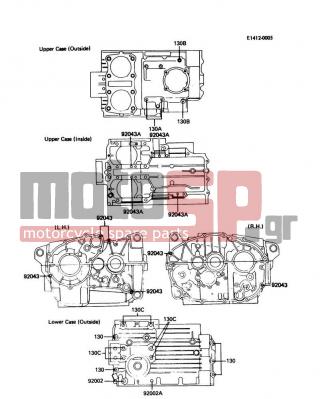 KAWASAKI - LTD 1987 - Engine/Transmission - Crankcase Bolt Pattern - 130Y0635 - BOLT-FLANGED