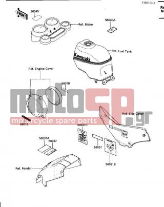 KAWASAKI - NINJA® 600RX 1987 - Body Parts - LABELS - 56018-1846 - MARK,ENGINE COVER