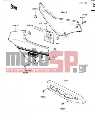 KAWASAKI - NINJA® 600RX 1987 - Body Parts - SIDE COVERS/CHAIN COVER - 92071-1043 - GROMMET,SIDE COVER