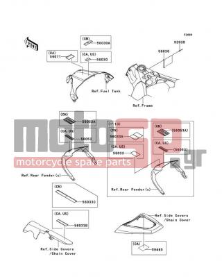 KAWASAKI - NINJA® ZX™-10R 2012 - Body Parts - Labels - 56071-0158 - LABEL-WARNING,EVAPO