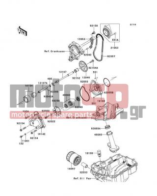 KAWASAKI - NINJA® ZX™-10R 2012 - Κινητήρας/Κιβώτιο Ταχυτήτων - Oil Pump/Oil Filter - 92002-1154 - BOLT,6X22