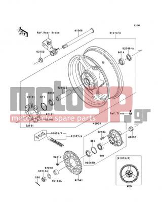 KAWASAKI - NINJA® ZX™-10R 2012 -  - Rear Wheel/Chain - 92210-0276 - NUT,LOCK,FLANGED,10MM