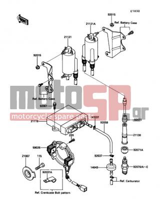 KAWASAKI - VOYAGER XII 1987 -  - Ignition Coil - 92037-1539 - CLAMP,WIRING HARNESS