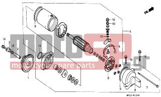 HONDA - CBR1000F (ED) 1991 - Electrical - STARTING MOTOR - 95701-0603500 - BOLT, FLANGE, 6X35