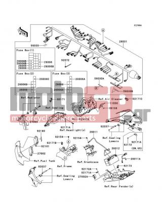 KAWASAKI - NINJA® ZX™-10R ABS 2012 -  - Chassis Electrical Equipment(KCF) - 92161-0909 - DAMPER,RELAY BOX