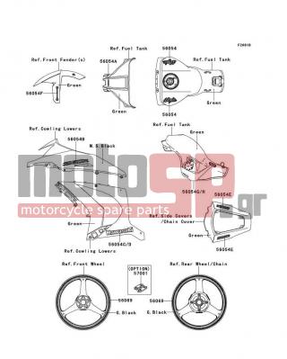 KAWASAKI - NINJA® ZX™-10R ABS 2012 - Body Parts - Decals(Green)(KCF)(CA,US) - 56054-0897 - MARK,TAIL COVER,1000