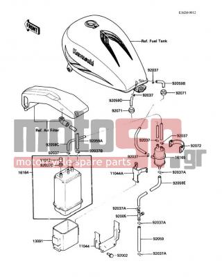 KAWASAKI - VULCAN 750 1987 - Body Parts - Fuel Evaporative System - 92037-1512 - CLAMP,CANISTER