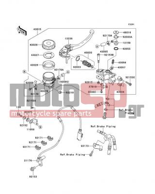 KAWASAKI - NINJA® ZX™-10R ABS 2012 -  - Front Master Cylinder - 43026-1051 - CAP-BRAKE