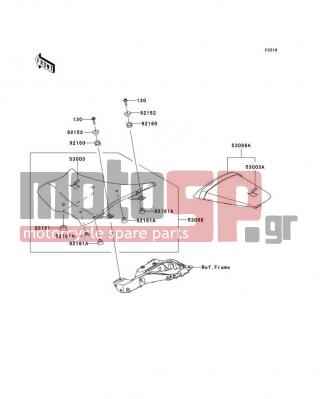 KAWASAKI - NINJA® ZX™-10R ABS 2012 - Body Parts - Seat - 53003-0209-MA - LEATHER,FR SEAT,BLACK