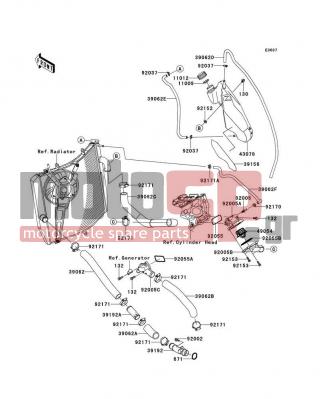 KAWASAKI - NINJA® ZX™-10R ABS 2012 - Engine/Transmission - Water Pipe - 39062-0332 - HOSE-COOLING,OVER FLOW