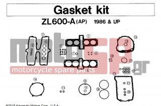 KAWASAKI - ZL600 ELIMINATOR 1987 - Engine/Transmission - GASKET KIT (ZL600-A AP 1986 & UP) - 11060-1148 - GASKET,CLUTCH COVER