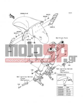 KAWASAKI - NINJA® ZX™-14R 2012 - Body Parts - Front Fender(s) - 92210-0277 - NUT,6MM