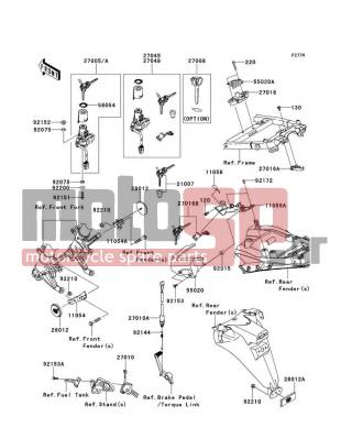 KAWASAKI - NINJA® ZX™-14R 2012 -  - Ignition Switch/Locks/Reflectors - 92144-1753 - SPRING,REAR BRAKE SWITCH