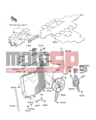 KAWASAKI - NINJA® ZX™-14R 2012 - Engine/Transmission - Radiator - 49016-0589 - COVER-SEAL
