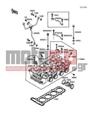 KAWASAKI - CONCOURS 1986 - Engine/Transmission - Cylinder Head - 92037-1539 - CLAMP,WIRING HARNESS