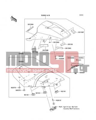 KAWASAKI - NINJA® ZX™-14R 2012 - Body Parts - Seat(ECF/ECFA) - 39156-0839 - PAD,20X50X11