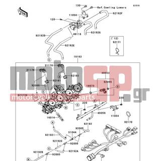 KAWASAKI - NINJA® ZX™-14R 2012 - Engine/Transmission - Throttle - 21176-0111 - SENSOR,PRESSURE