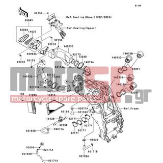 KAWASAKI - NINJA® ZX™-14R 2012 - Engine/Transmission - Air Cleaner - 14073-0732 - DUCT,RAM AIR,RH