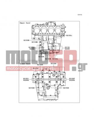 KAWASAKI - NINJA® ZX™-14R 2012 - Κινητήρας/Κιβώτιο Ταχυτήτων - Crankcase Bolt Pattern