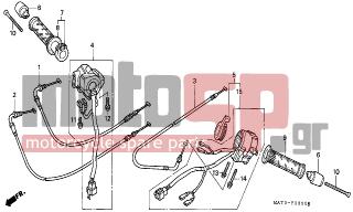 HONDA - CBR1100XX (ED) 1998 - Frame - SWITCH/CABLE - 53105-MN4-000 - WEIGHT, STEERING HANDLE