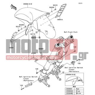 KAWASAKI - NINJA® ZX™-14R 2012 - Body Parts - Front Fender(s) - 14091-0599 - COVER,FRONT FENDER,RH