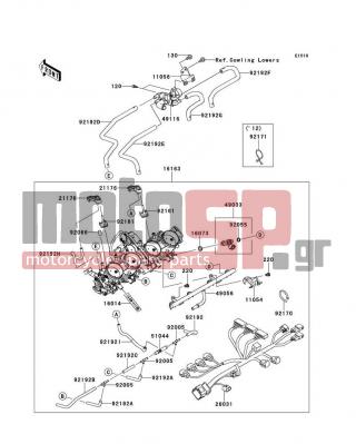 KAWASAKI - NINJA® ZX™-14R 2012 - Engine/Transmission - Throttle - 92192-1088 - TUBE,BODY LH-SENSOR