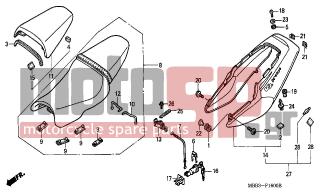 HONDA - VTR1000F (ED) 2002 - Body Parts - SEAT/REAR COWL - 90683-MBW-003 - CLIP, BODY