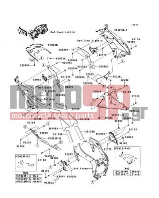 KAWASAKI - NINJA® ZX™-6R 2012 - Body Parts - Cowling Lowers