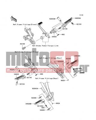 KAWASAKI - NINJA® ZX™-6R 2012 -  - Footrests - 482EA0100 - CIRCLIP-TYPE-E,10MM