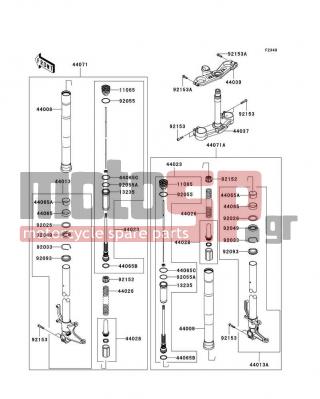KAWASAKI - NINJA® ZX™-6R 2012 -  - Front Fork - 44013-0143-11G - PIPE-FORK INNER,RH,GRAY