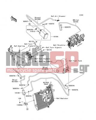 KAWASAKI - NINJA® ZX™-6R 2012 - Body Parts - Fuel Evaporative System(CA) - 92037-147 - CLAMP,TUBE