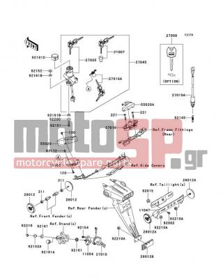 KAWASAKI - NINJA® ZX™-6R 2012 -  - Ignition Switch/Locks/Reflectors - 130AA0510 - BOLT-FLANGED,5X10