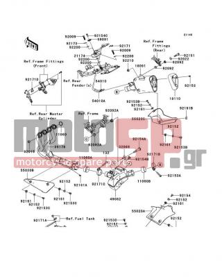 KAWASAKI - NINJA® ZX™-6R 2012 -  - Muffler(s) - 55020-0482 - GUARD,CHAMBER,LWR