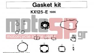 KAWASAKI - KX125 1986 - Engine/Transmission - GASKET KIT - 11009-1952 - GASKET,ELBOW