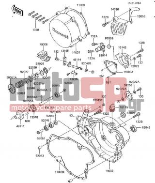 KAWASAKI - KX500 1986 - Engine/Transmission - ENGINE COVERS/WATER PUMP - 11009-1963 - GASKET,CLUTCH COVER