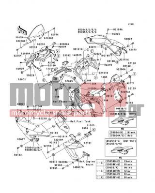 KAWASAKI - VERSYS® 2012 - Body Parts - Cowling - 92161-0726 - DAMPER