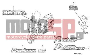 HONDA - FES150 (ED) 2001 - Body Parts - MARK - 83503-KFF-880 - EMBLEM B, BODY COVER