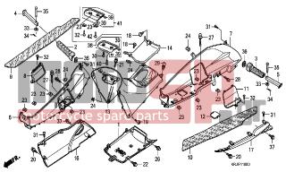 HONDA - FES125 (ED) 2004 - Body Parts - FLOOR PANEL-CENTER COVER (FES1253-5)(FES1503-5) - 50611-KRJ-900 - COVER, UNDER
