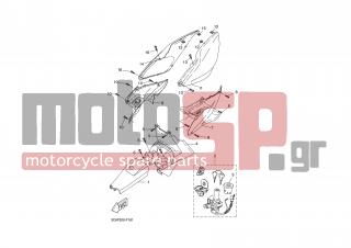 YAMAHA - YQ50 (GRC) 2008 - Body Parts - SIDE COVER - 5BR-F1741-03-PU - Cover, Side 4