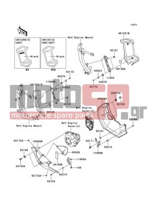 KAWASAKI - VERSYS® 1000 (EUROPEAN) 2012 - Body Parts - Cowling Lowers - 11056-1124 - BRACKET,SHROUD,RH