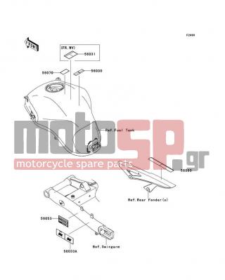 KAWASAKI - VERSYS® 1000 (EUROPEAN) 2012 - Body Parts - Labels(ACF) - 56053-0615 - LABEL-SPECIFICATION,TIRE&LOAD