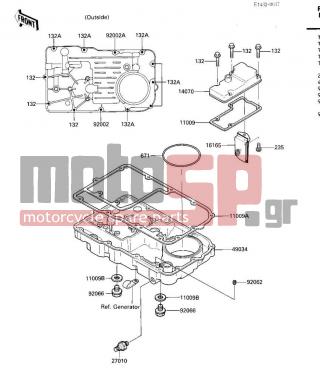 KAWASAKI - VOYAGER XII 1986 - Engine/Transmission - BREATHER COVER/OIL PAN - 11009-1557 - GASKET,BREATHER BODY