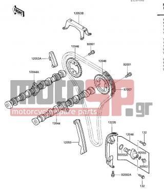 KAWASAKI - VOYAGER XII 1986 - Engine/Transmission - CAMSHAFTS/CHAIN/TENSIONER - 12053-1185 - GUIDE-CHAIN,UPP