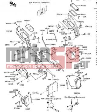 KAWASAKI - VOYAGER XII 1986 - Body Parts - FAIRING LOWERS - 14024-1191 - COVER,TRANSCEIVER