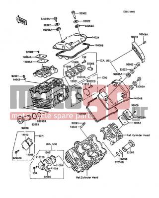 KAWASAKI - VULCAN 750 1986 - Engine/Transmission - Cylinder Head Cover - 11009-1507 - GASKET,SEPARATER COVER