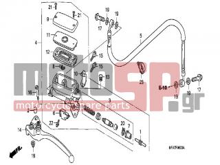 HONDA - CBF1000A (ED) ABS 2006 - Frame - CLUTCH MASTER CYLINDER - 93893-0401217 - SCREW-WASHER, 4X12