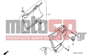 HONDA - NX250 (ED) 1988 - Body Parts - SIDE COVER - 83500-KW3-010ZC - COVER, R. SIDE *R134*