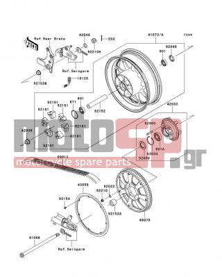 KAWASAKI - VULCAN® 1700 CLASSIC 2012 -  - Rear Wheel/Chain - 92152-0796 - COLLAR,RR AXLE,LH,L=33