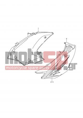 SUZUKI - DL650A (E2) ABS V-Strom 2008 - Body Parts - SIDE COWLING (MODEL K9) - 94403-27G40-YPA - COWL ASSY, SIDE LH (WHITE)