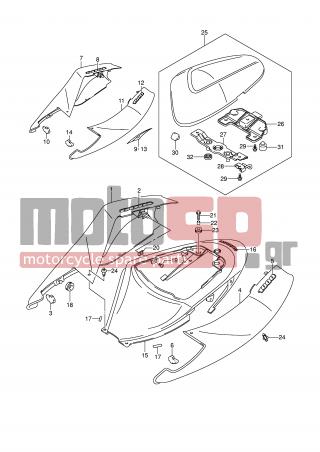 SUZUKI - GSX-R1000 (E2) 2005 - Body Parts - SEAT TAIL COVER (MODEL K6) - 09180-06286-000 - SPACER, REAR